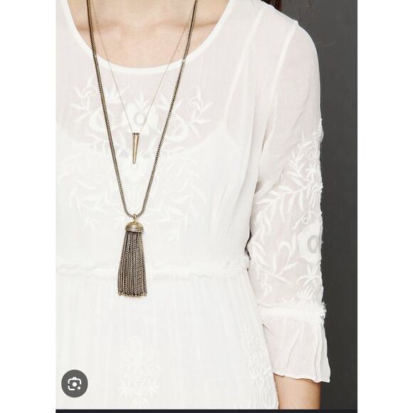 Free People White Romance Embroidered Maxi Size S/P - Picture 4 of 13